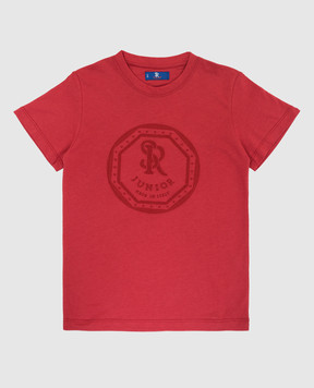 Stefano Ricci Детская красная футболка с вышивкой YNH6400010803
