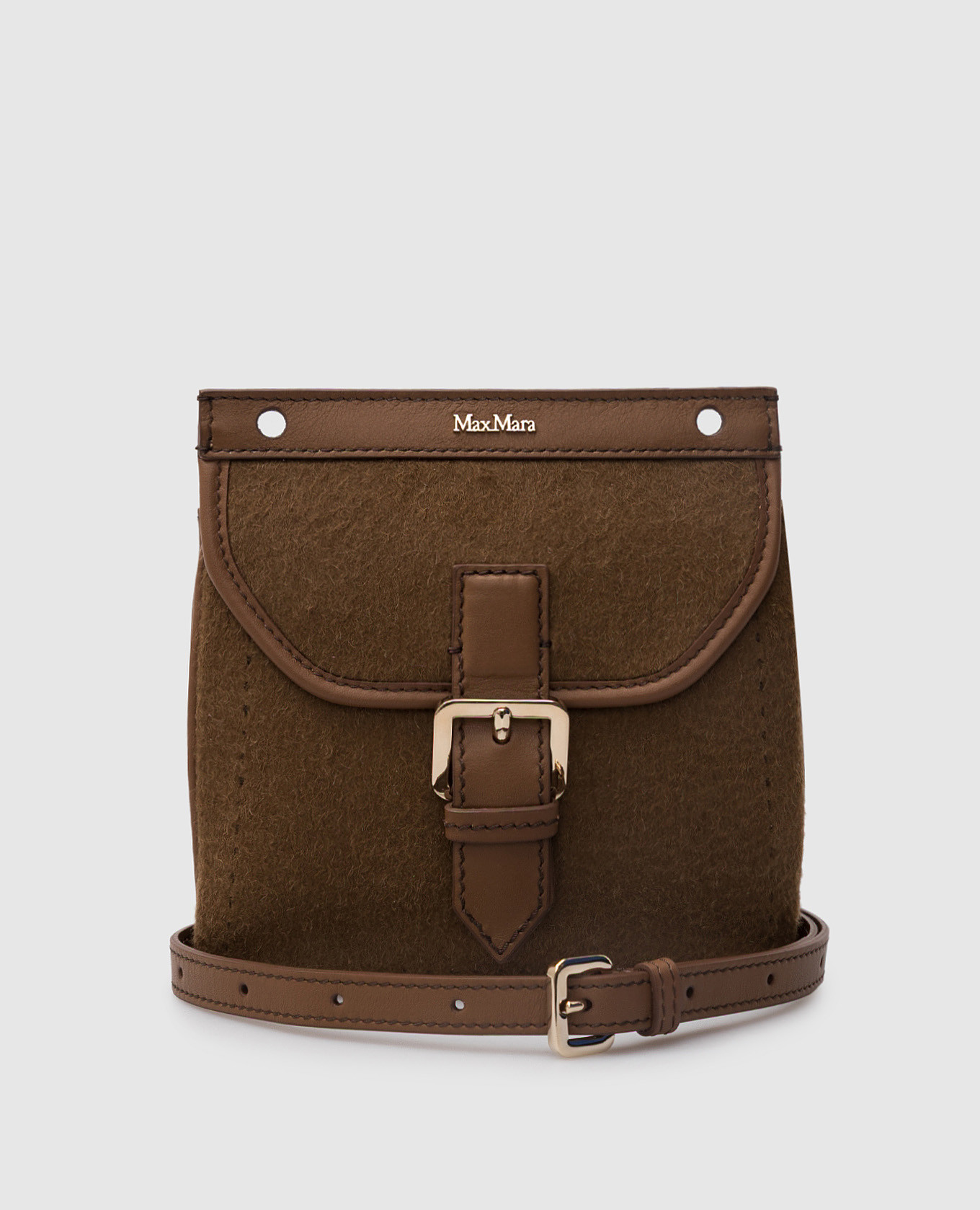 

Сумка мини Belt5 из шерсти, Коричневый, Маленькие сумки