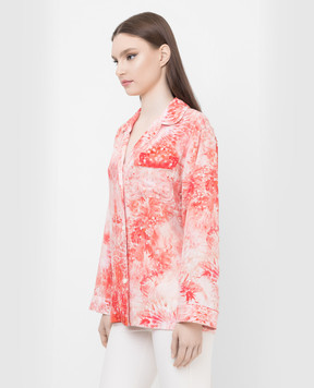 Alexander McQueen Сорочка із шовку в принт Sea Coral 685504QCAE0