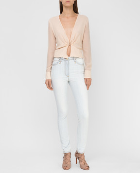 Ermanno Scervino Бежевая блуза из шелка D282K713GET