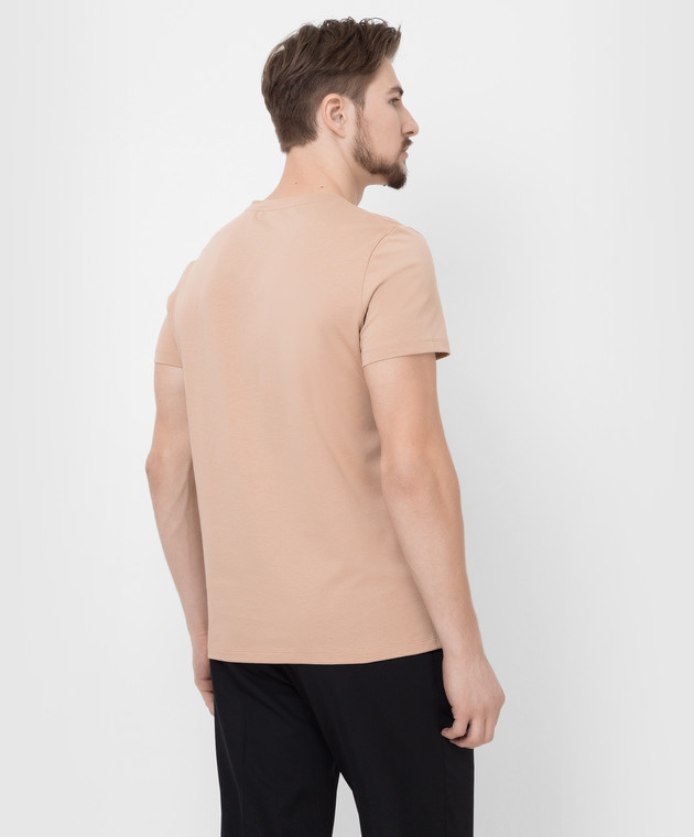 Balmain - Бежевая футболка с логотипом XH1EF000BB23 купить в Symbol