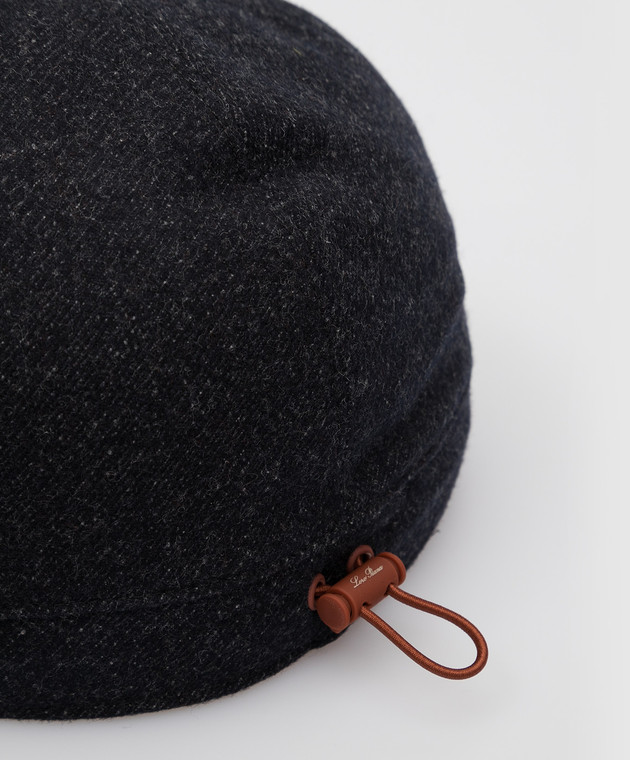 Loro Piana Темно-синяя кепка из шерсти и кашемира FAL8957 изображение 4