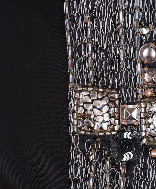 Maxim Simoens Чорна сукня з шовку з кристалами ROBEB37C001 зображення 4