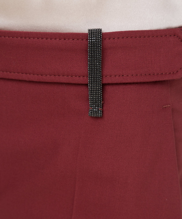 Brunello Cucinelli Бордовые брюки M0F70P6572 изображение 5