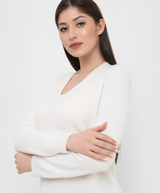 ANNECLAIRE Белый пуловер из шерсти, шелка и кашемира A8045262 изображение 5