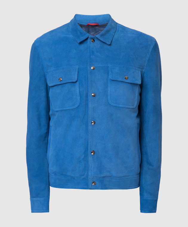 ISAIA Синяя замшевая куртка LWT046PLW03