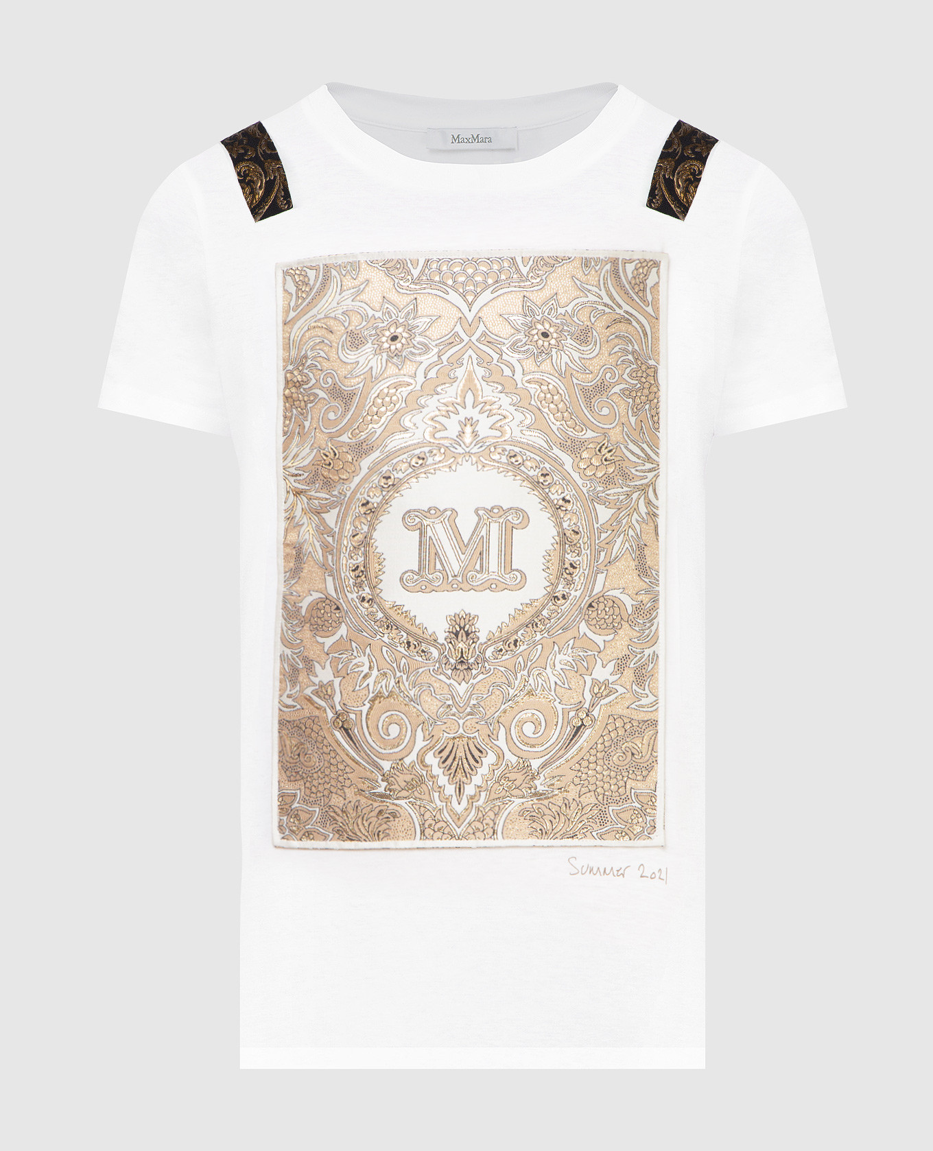 

Футболка с узором логотипа Max Mara, Белый, Футболки