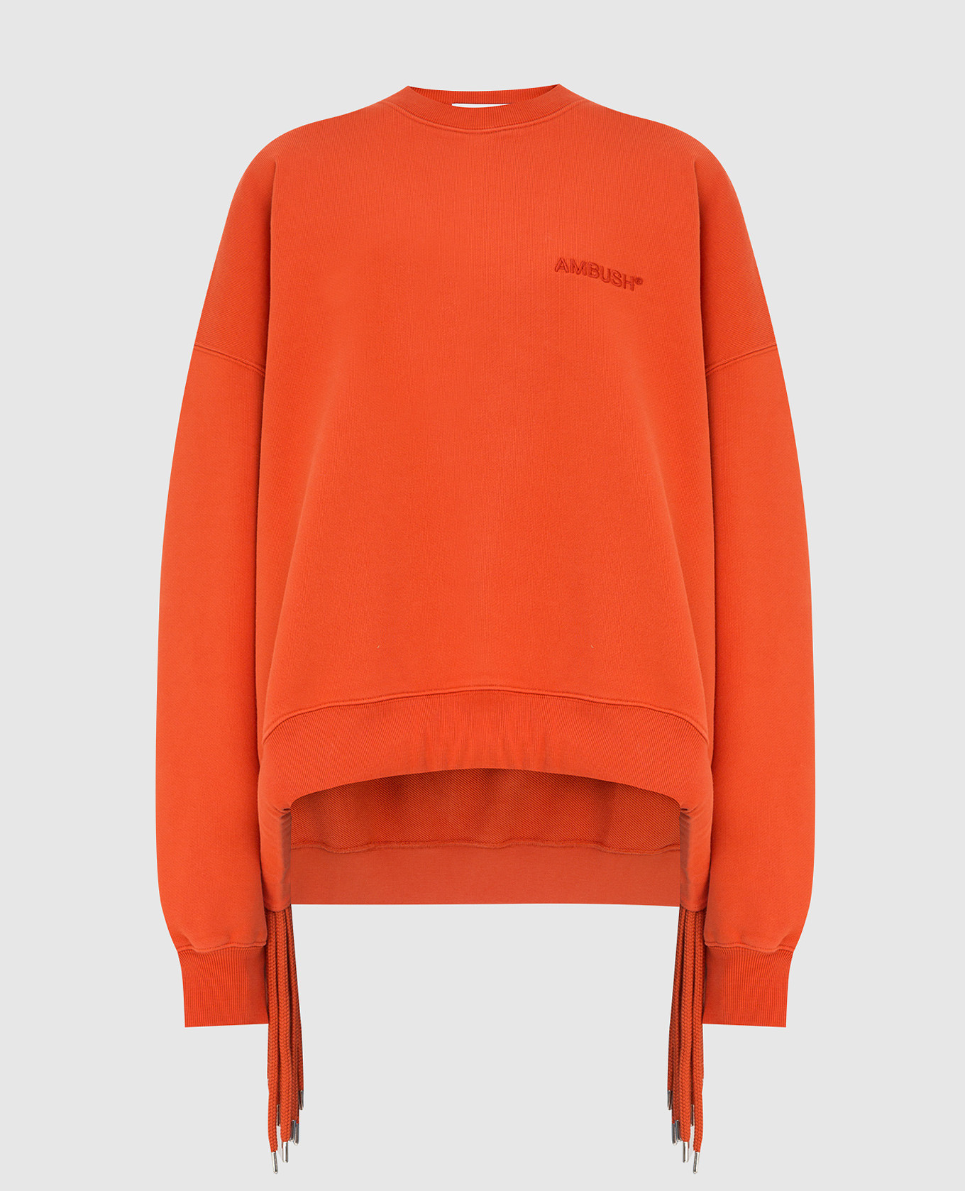 

Свитшот oversize с вышивкой и разрезами, Оранжевый, Свитшоты