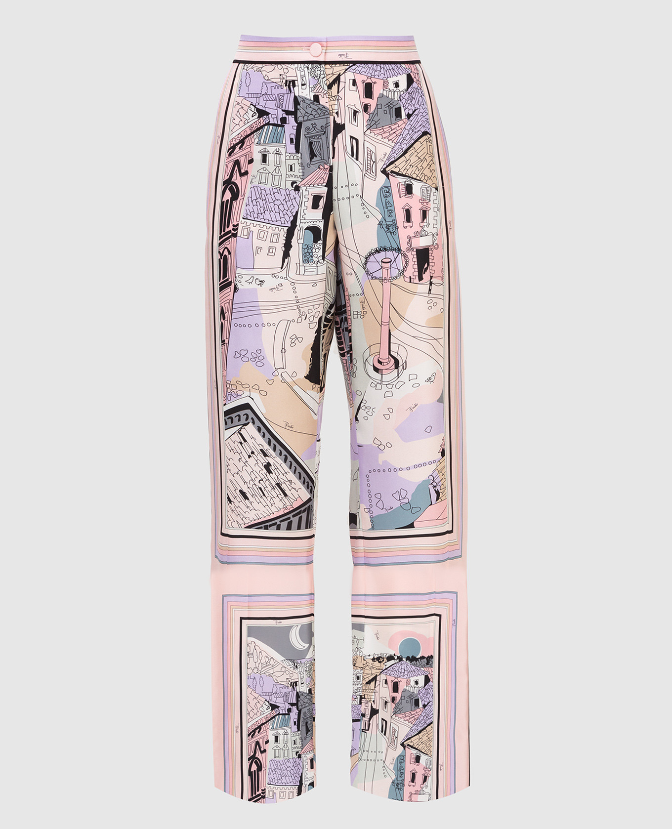 

Розовые брюки из шелка EMILIO PUCCI, Розовый, Повседневные брюки casual