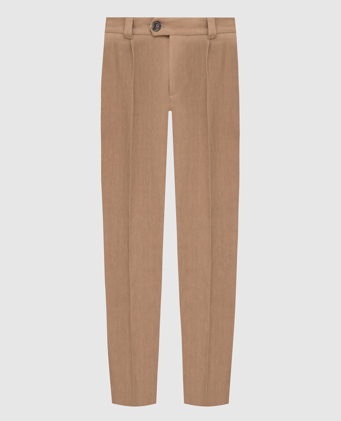 

Бежевые брюки из льна Brunello Cucinelli, Бежевый, Повседневные брюки casual