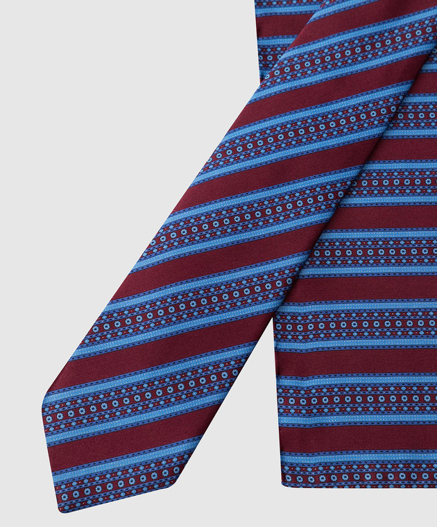 Stefano Ricci Дитячий синій шовковий набір з краватки і хустки-паші у візерунок YDX29006 зображення 4