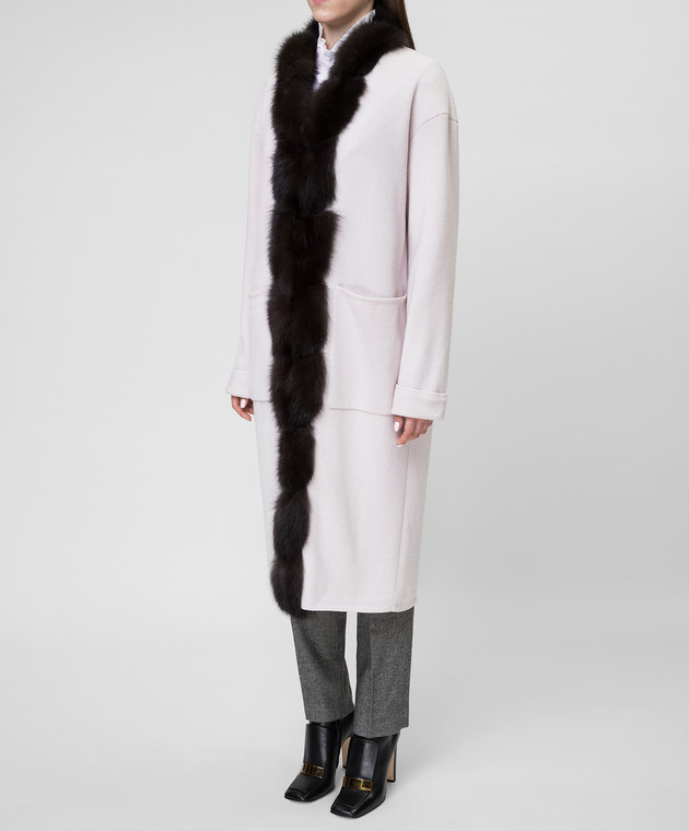 Real Furs House Светло-бежевое пальто CSR01 изображение 3