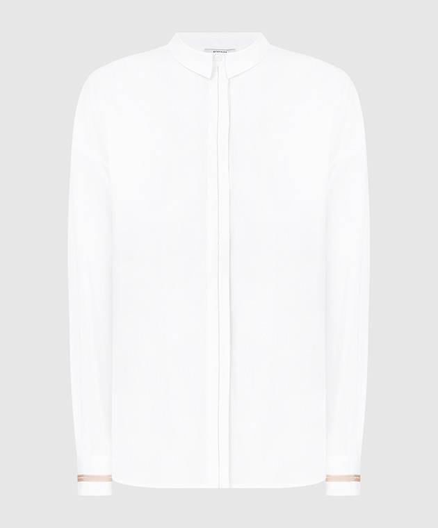 Peserico Біла сорочка з контрастними стрічками і ланцюжками S0674308924