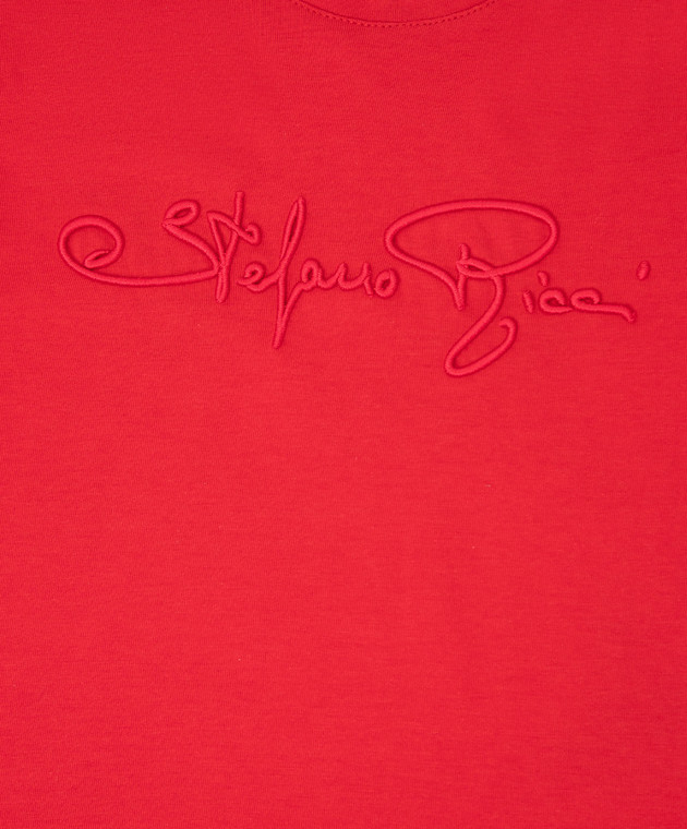 Stefano Ricci Детская красная футболка с логотипом YNH0200240803 изображение 3