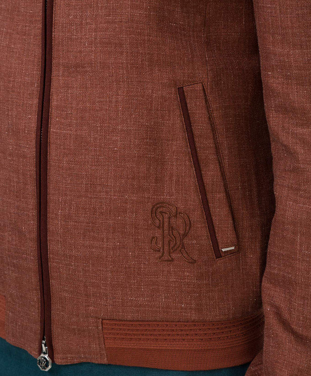 Stefano Ricci Терракотовая куртка из шерсти, шелка, кашемира и льна MDJ1100240HC564 изображение 5