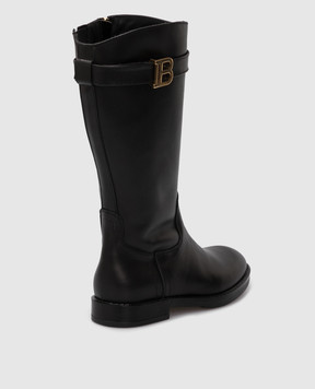 Balmain Дитячі чорні шкіряні чоботи 6P0106Y0023
