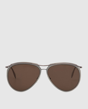 Alexander McQueen Сонцезахисні окуляри-авіатори з коричневими лінзами AM0115S30001841