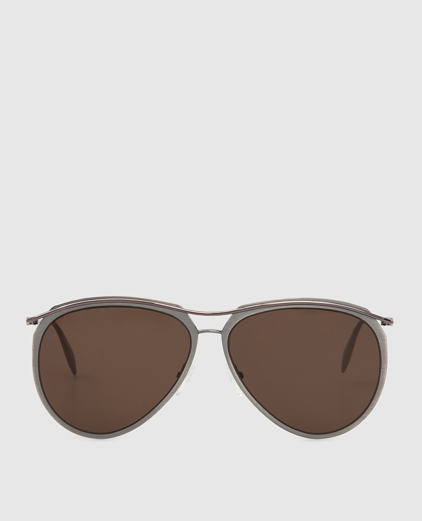 Солнцезащитные очки-авиаторы с коричневыми линзами