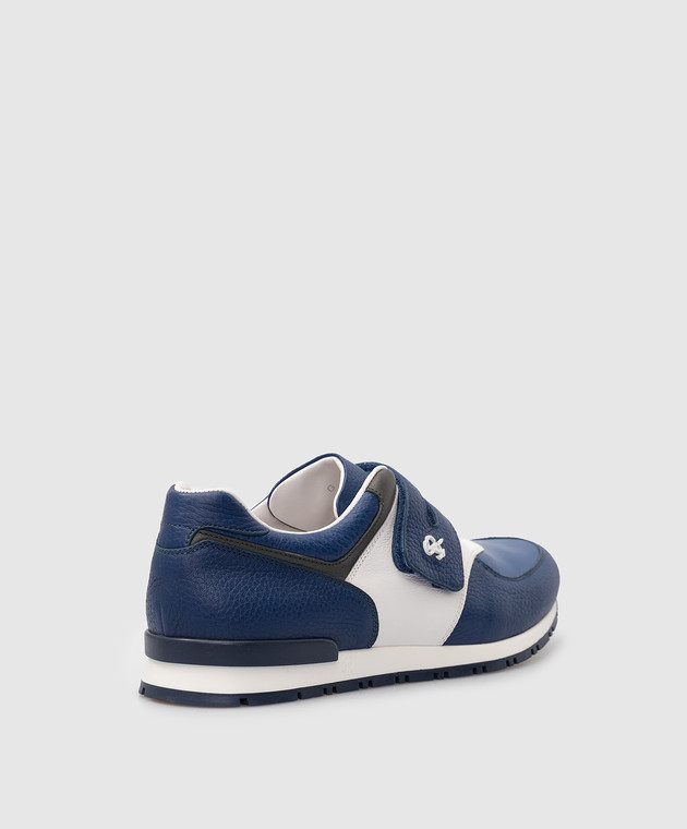 Stefano Ricci Children's blue leather sneakers YRU49G8059SKVT image 3