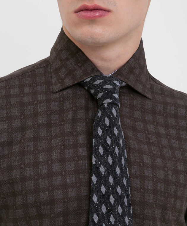 ISAIA Темно-сіра краватка з шовку і вовни CRV007CV52C зображення 2