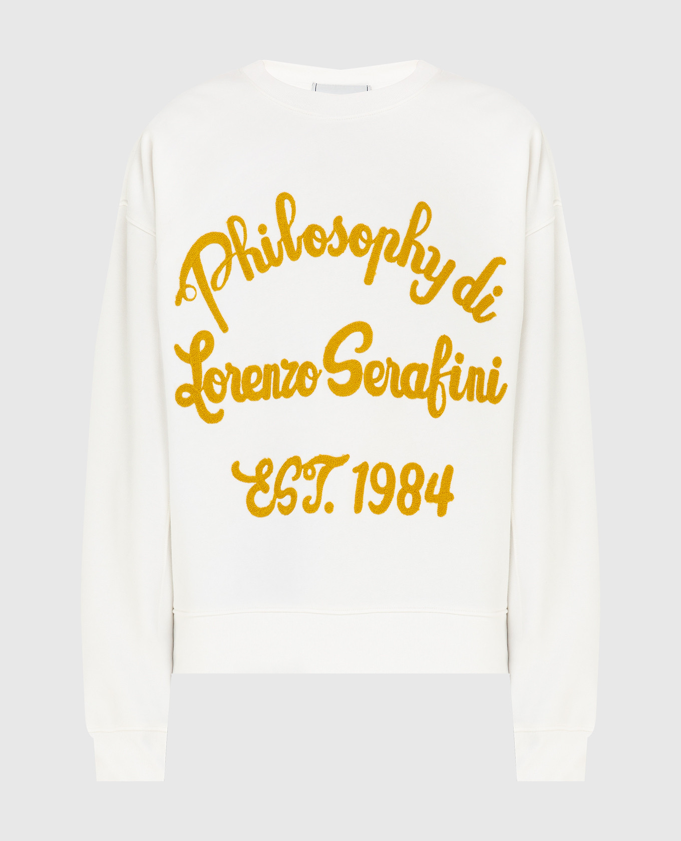 

Белый свитшот с вышивкой логотипа, Свитшоты