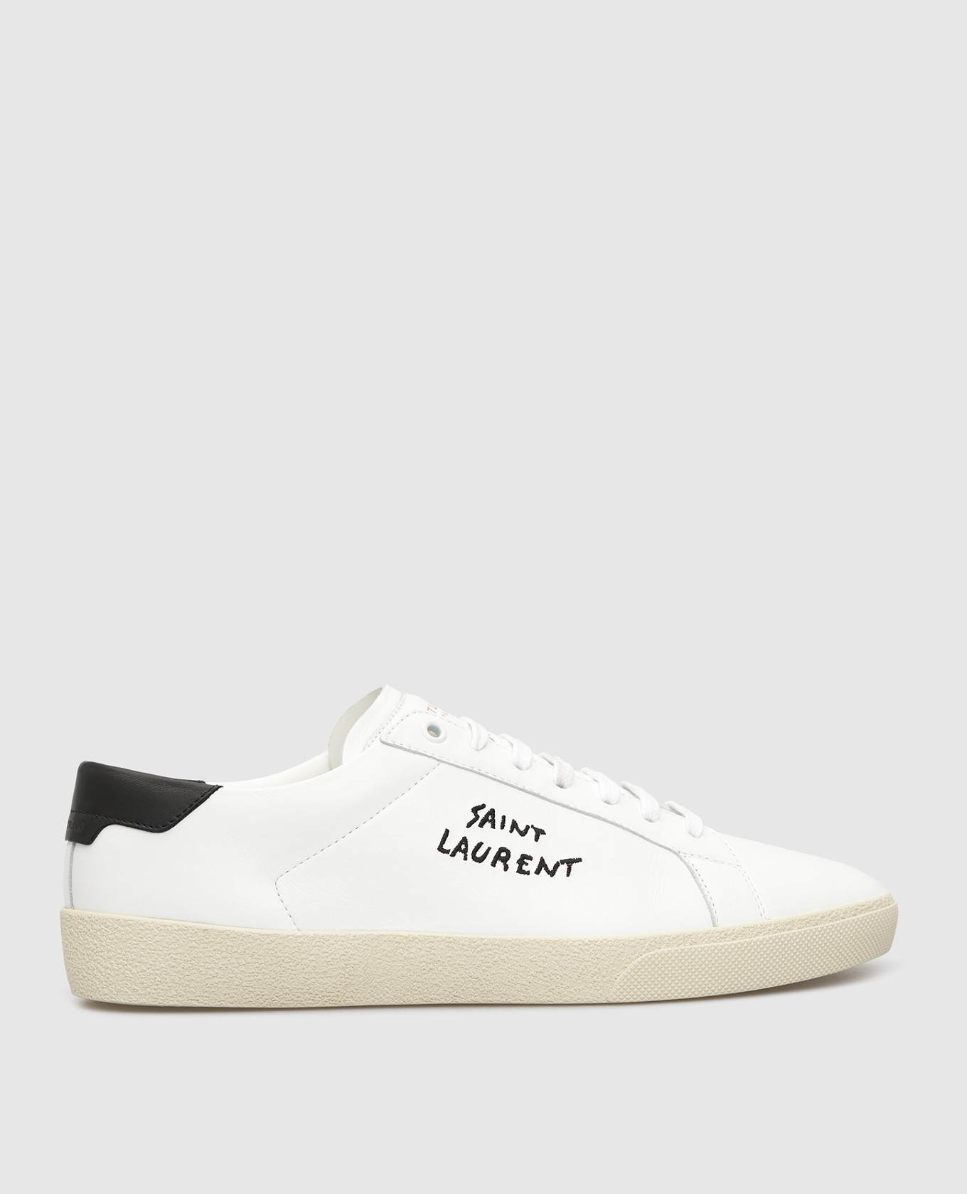 

Кожаные сникеры с логотипом Saint Laurent, Белый, Кроссовки