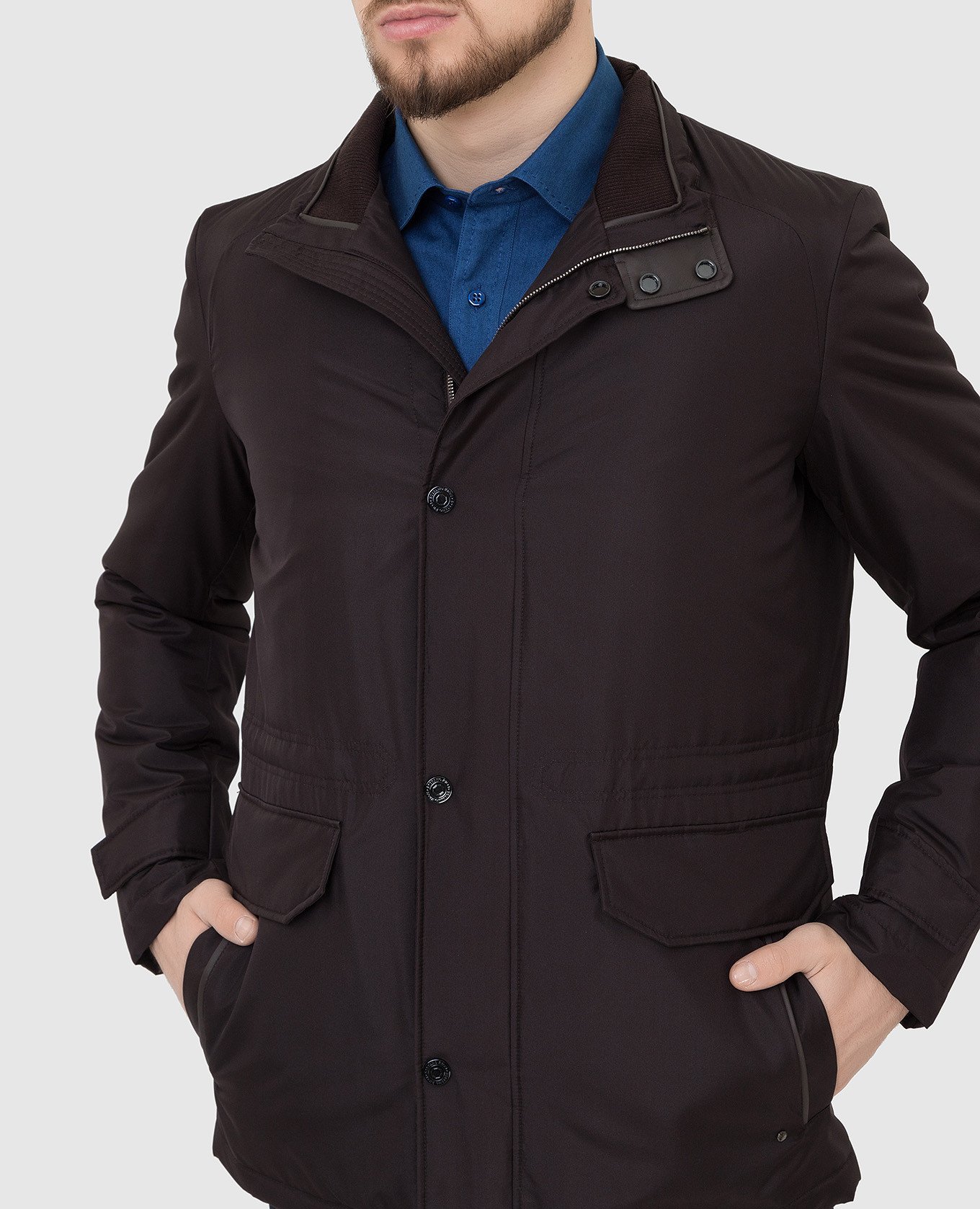 Stefano Ricci Темно-коричневая шелковая куртка M7J1400160SETEC1 изображение 5