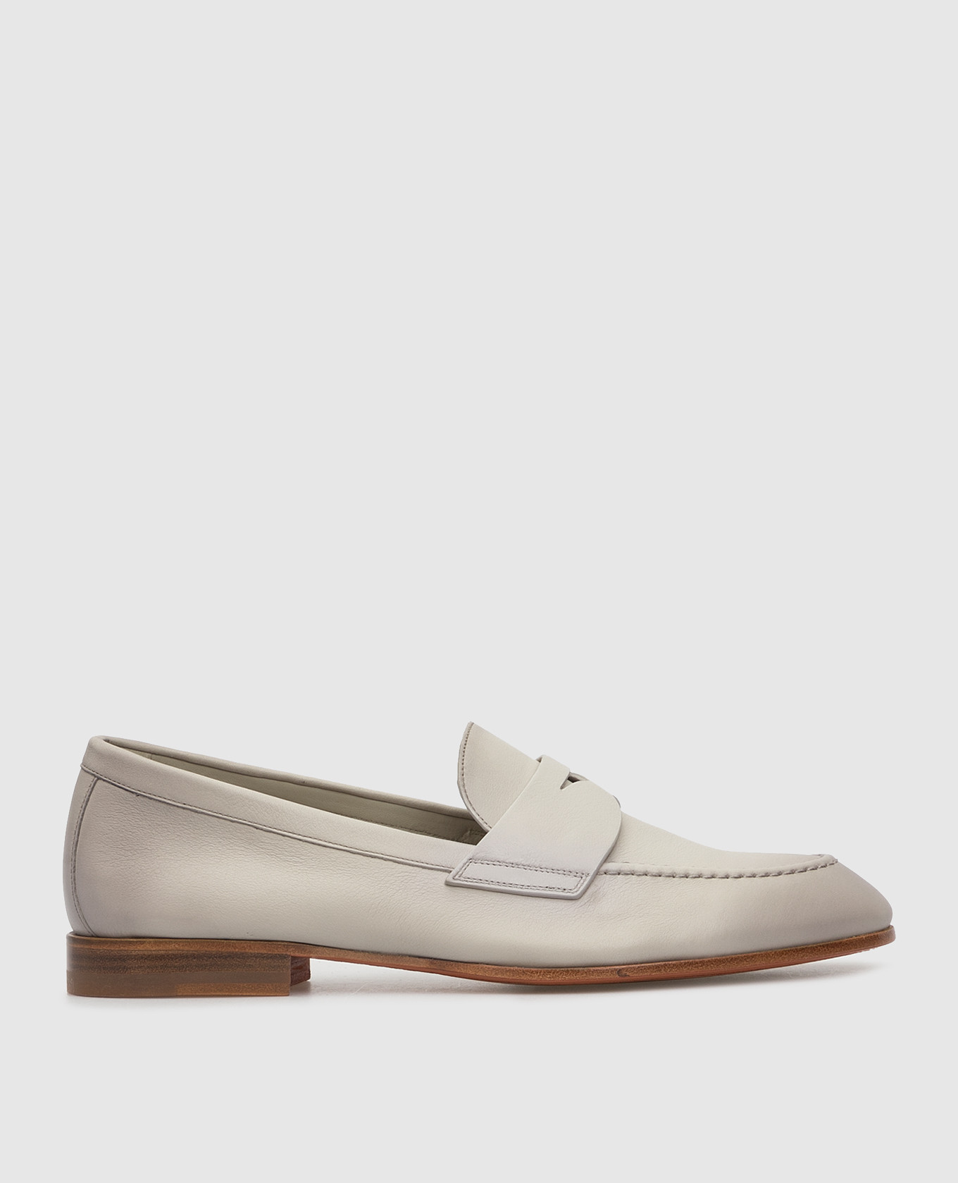 

Серые кожаные лоферы Santoni, Серый, Лоферы