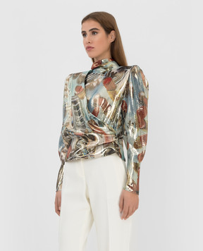 Lanvin Блуза Rosenquist в принт з вирізом RWTO00045082