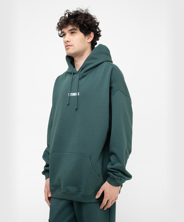 Vetements Inside Out Fitted Hoodie In Dark Green