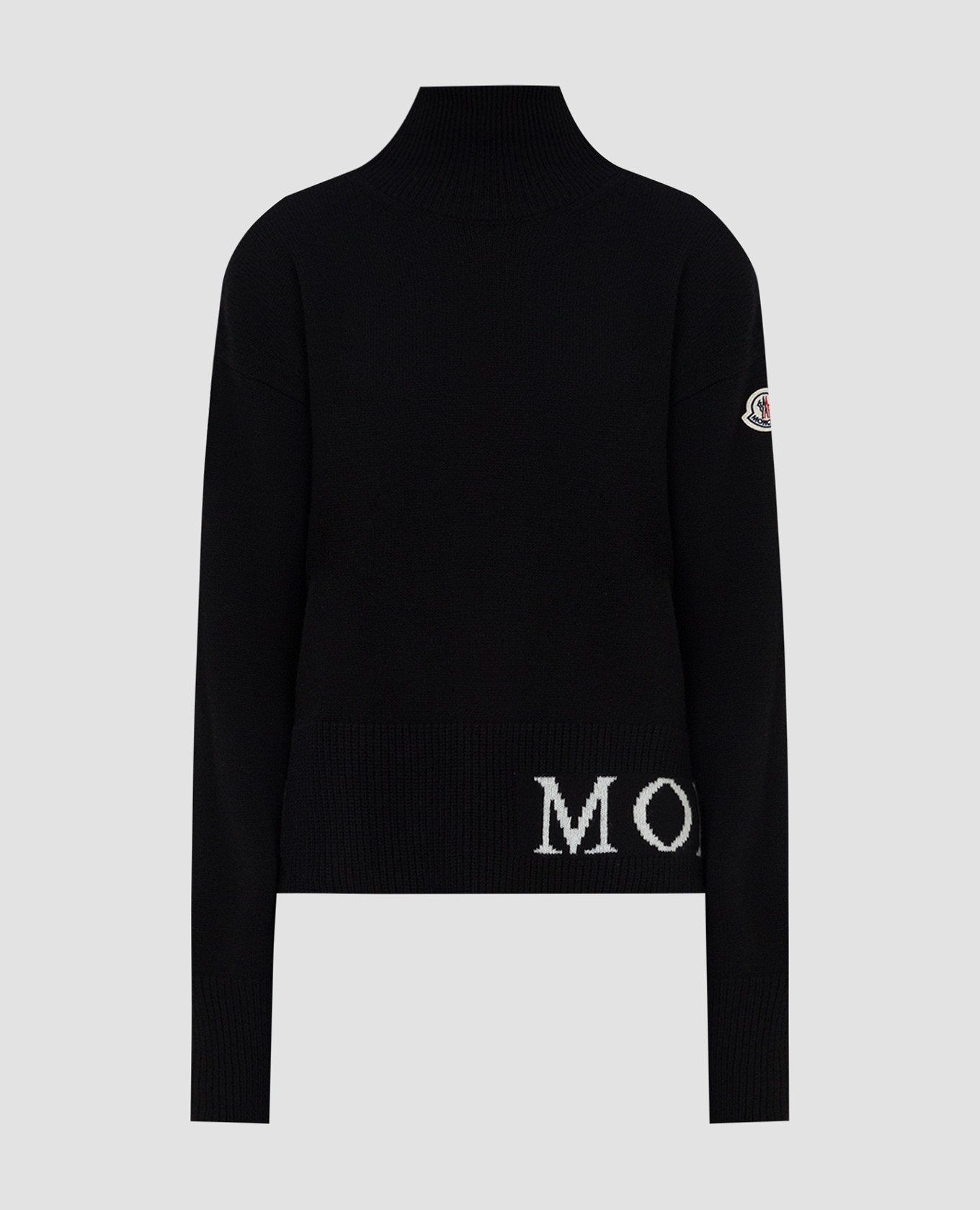 

Свитер из шерсти и кашемира с узором логотипа, Черный, Свитера