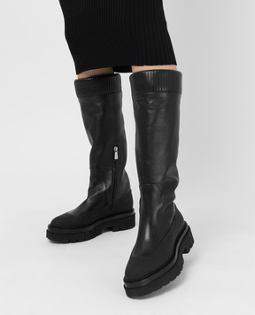 Santoni Чорні шкіряні чоботи WSEI59721GOMNERR