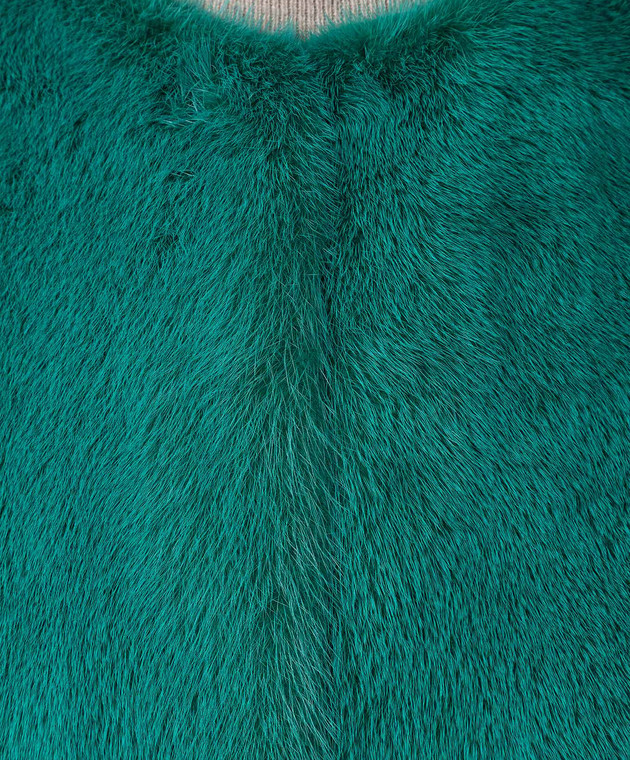 Fabio Gavazzi Зеленая шуба из меха норки 9VI000F18FG92PIVR изображение 5
