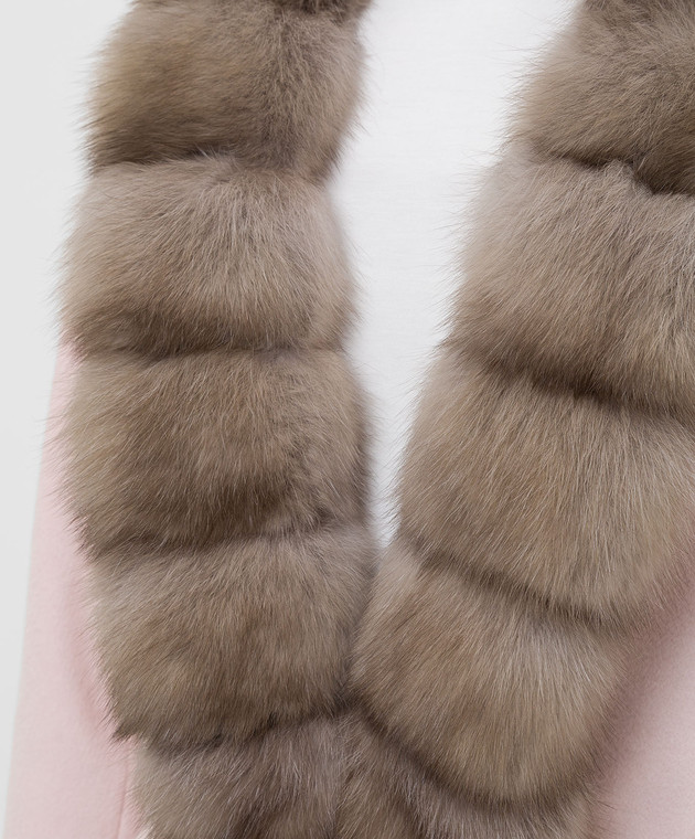Real Furs House Світло-рожеве пальто з кашеміру з хутром соболя GT01lPINK зображення 5