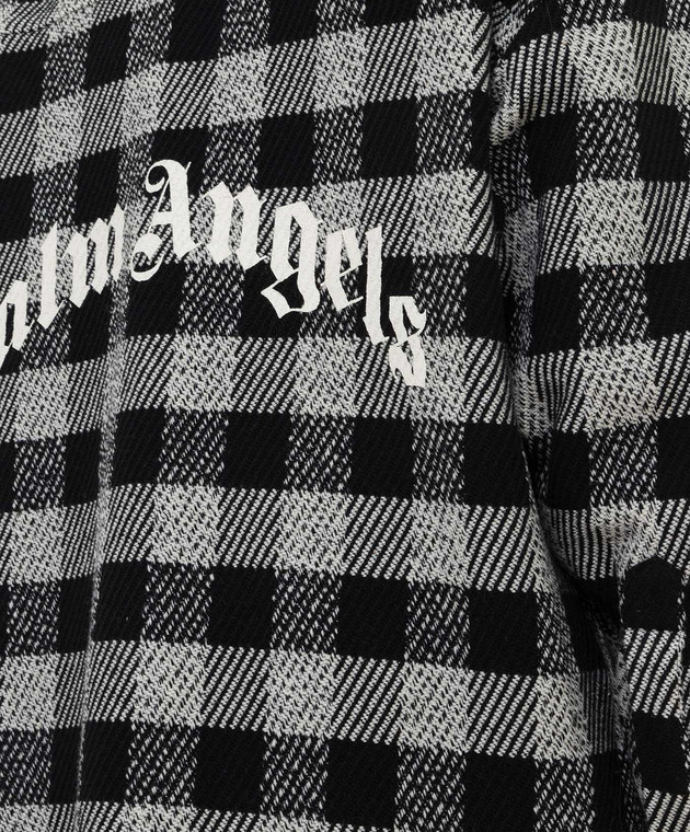 Palm Angels Рубашка в клетку с принтом логотипа PMGA079F21FAB002 изображение 5