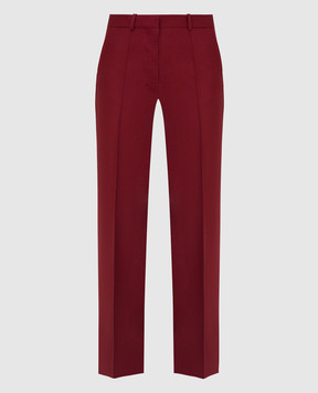 Victoria Beckham Бордовые брюки из шерсти TRWID2500D