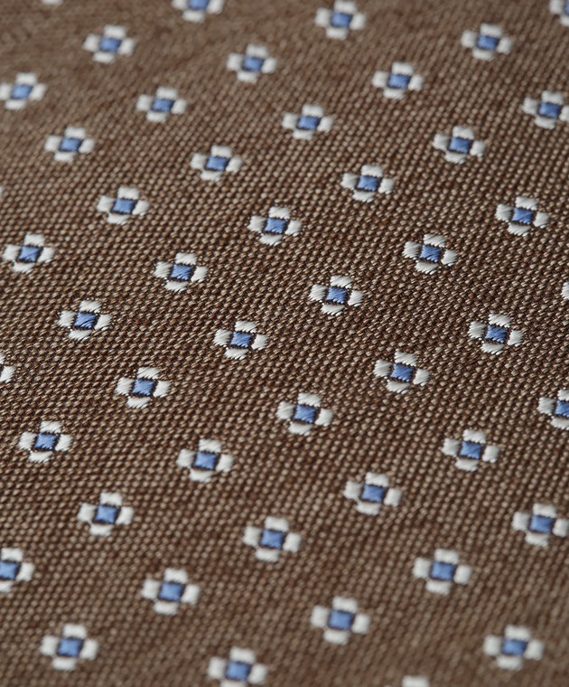 ISAIA Коричневый галстук из шелка CRV007CV46E изображение 4