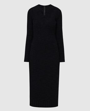 Dolce&Gabbana Чорна сукня з вовни FXA84TJAM73