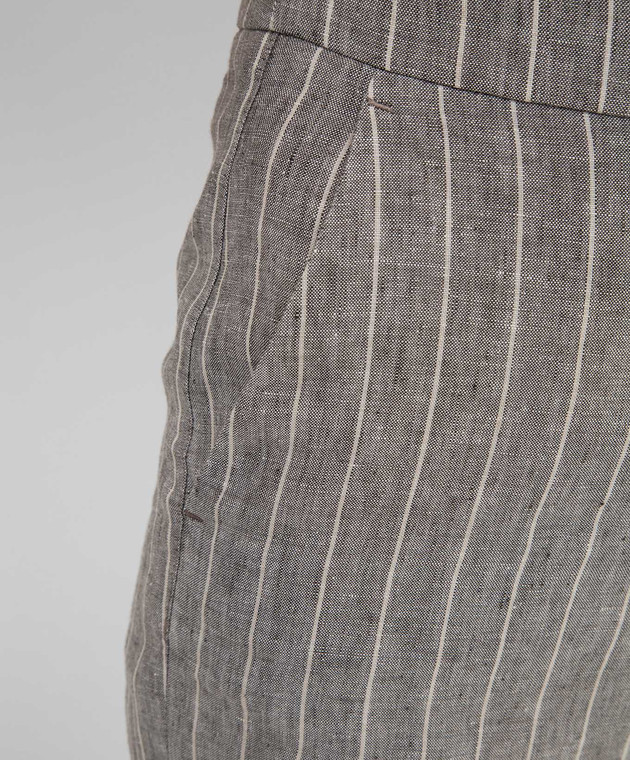 Peserico Серые брюки из льна P0414306874 изображение 5