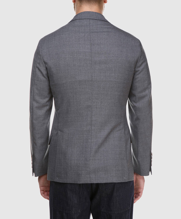Brunello Cucinelli Серый пиджак из шерсти MF4237BTD изображение 4
