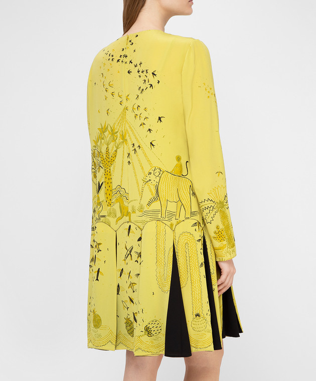 Valentino Желтое платье из шелка MB0VAC46374 изображение 4