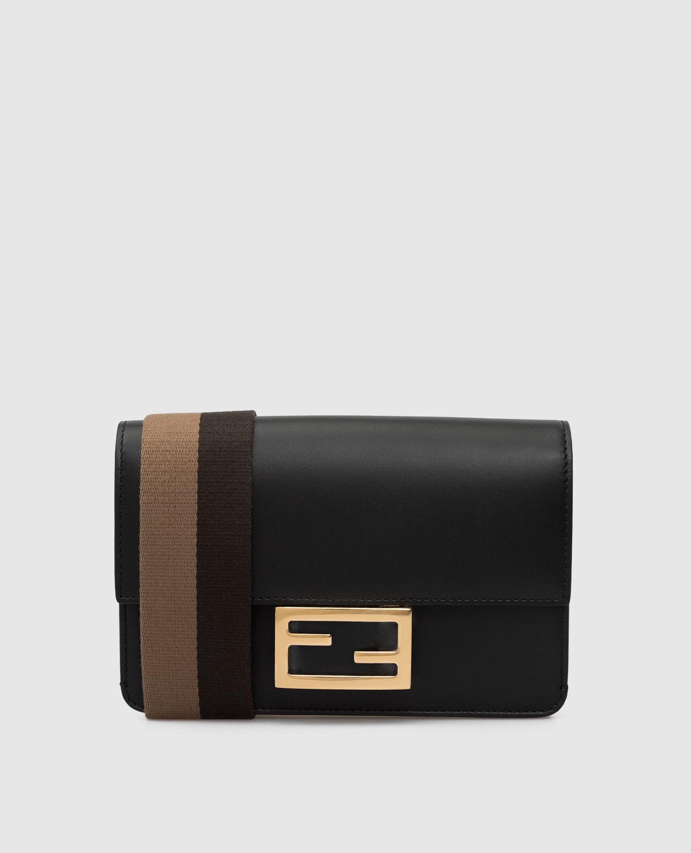 

Черная кожаная сумка-кроссбоди Baguette Fendi, Черный, Сумки