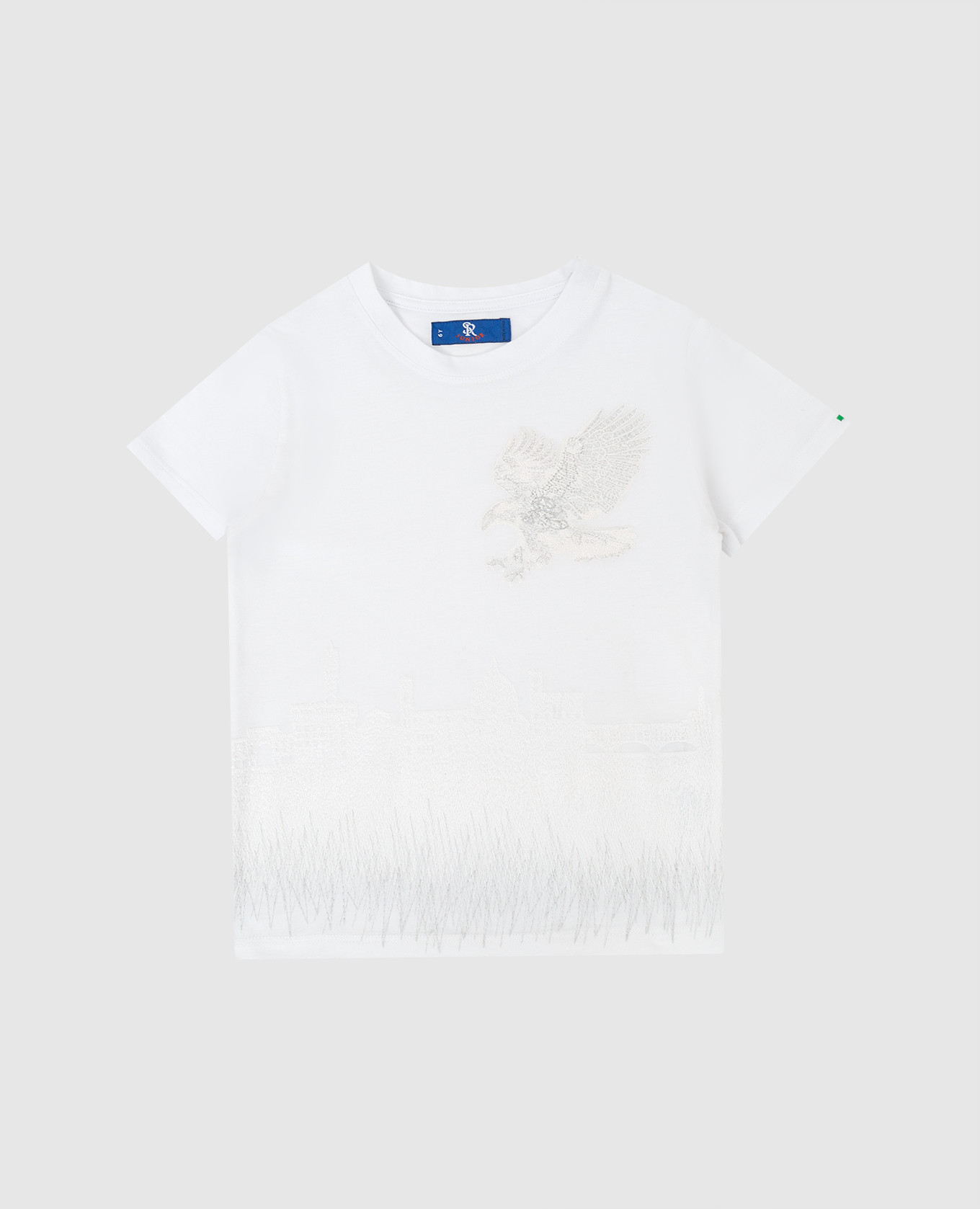 

Детская белая футболка с вышивкой, Белый, Футболки