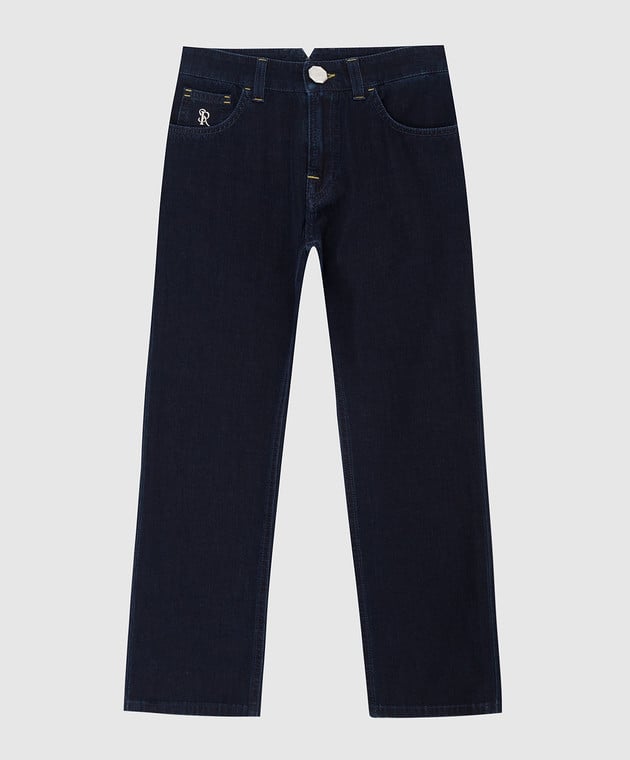 Stefano Ricci Детские темно-синие джинсы YFT010101016PBL