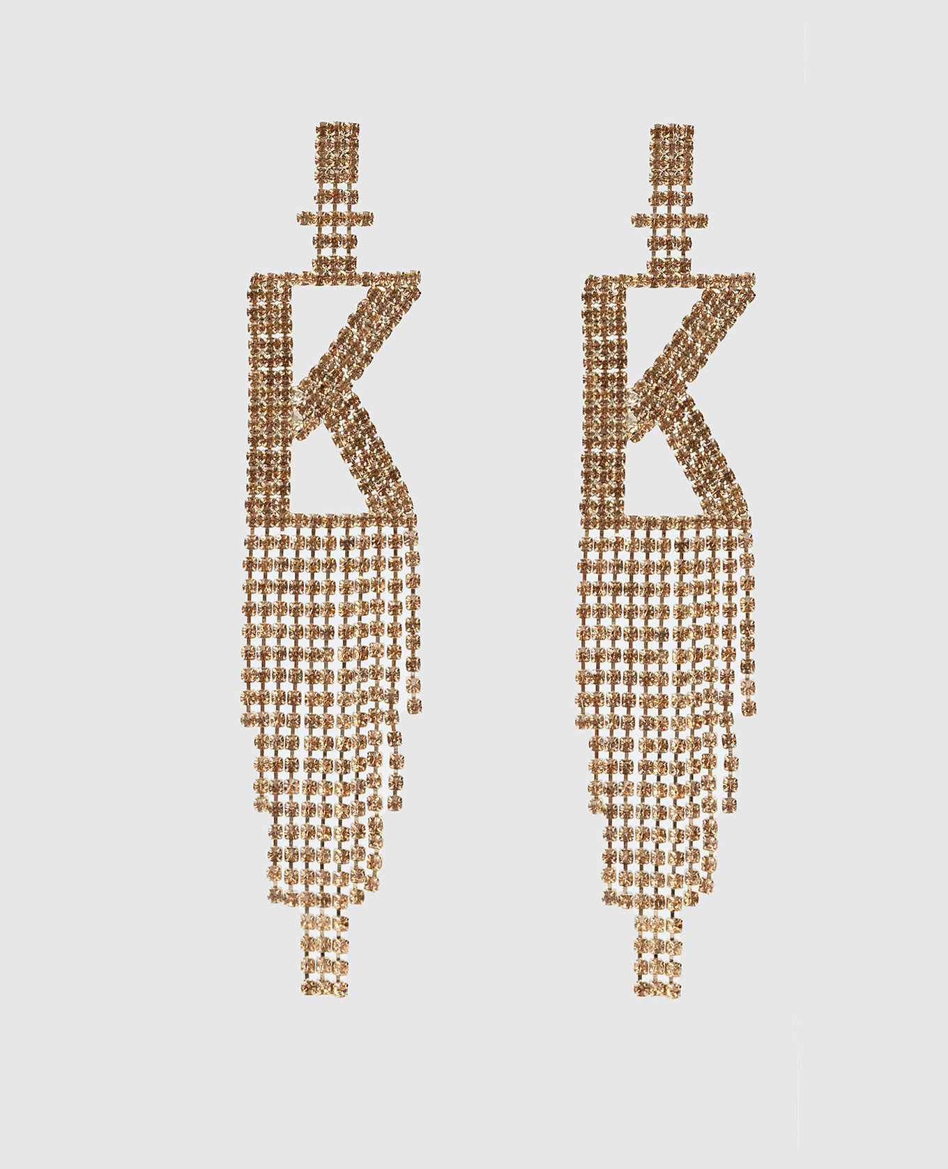 

Золотистая серьга с кристаллами "K" Retrofete, Золотистый, Серьги и клипсы