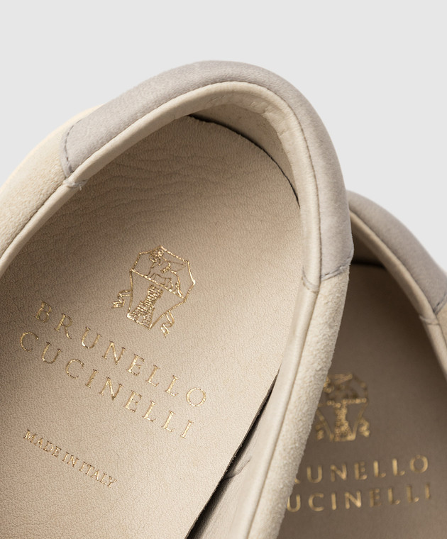 Brunello Cucinelli Светло-зеленые замшевые слипоны MZUCTEN269 изображение 5