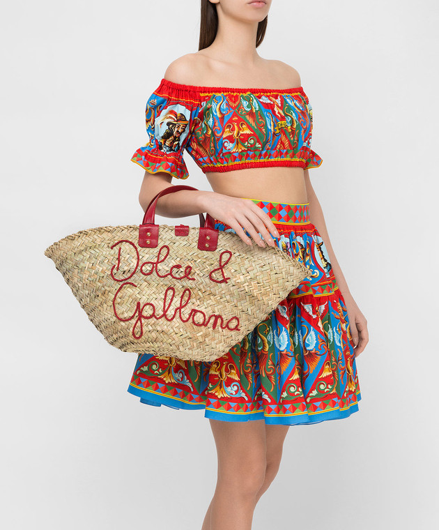Dolce&Gabbana Сумка-шоппер Kendra з соломи з вишивкою логотипу BB5888AJ965 зображення 2