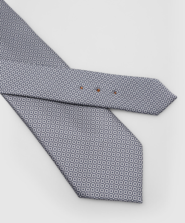 Stefano Ricci Сірий шовковий краватку у візерунок CH43028 зображення 4