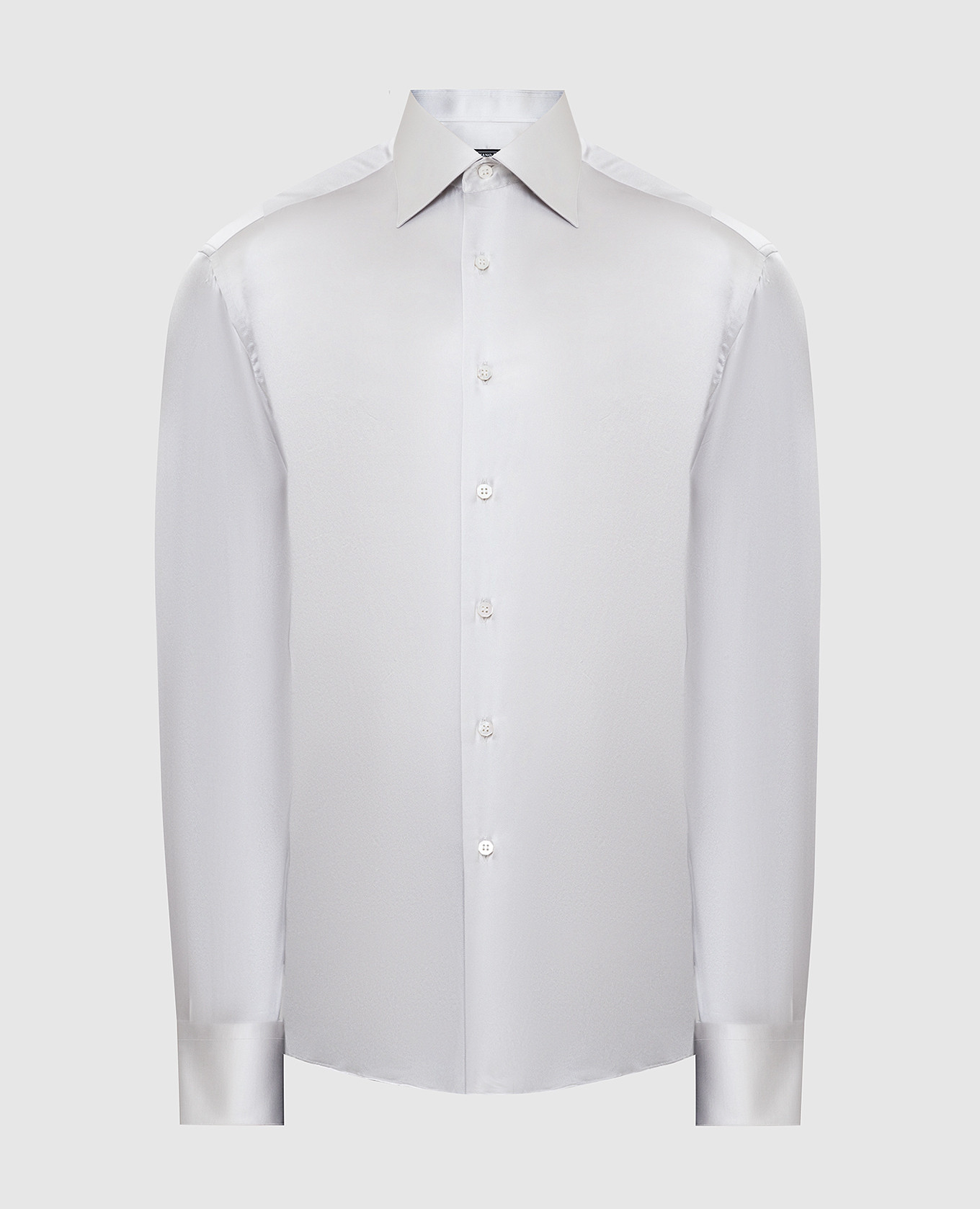 

Шелковая рубашка Stefano Ricci, Светло-серый, Однотонные