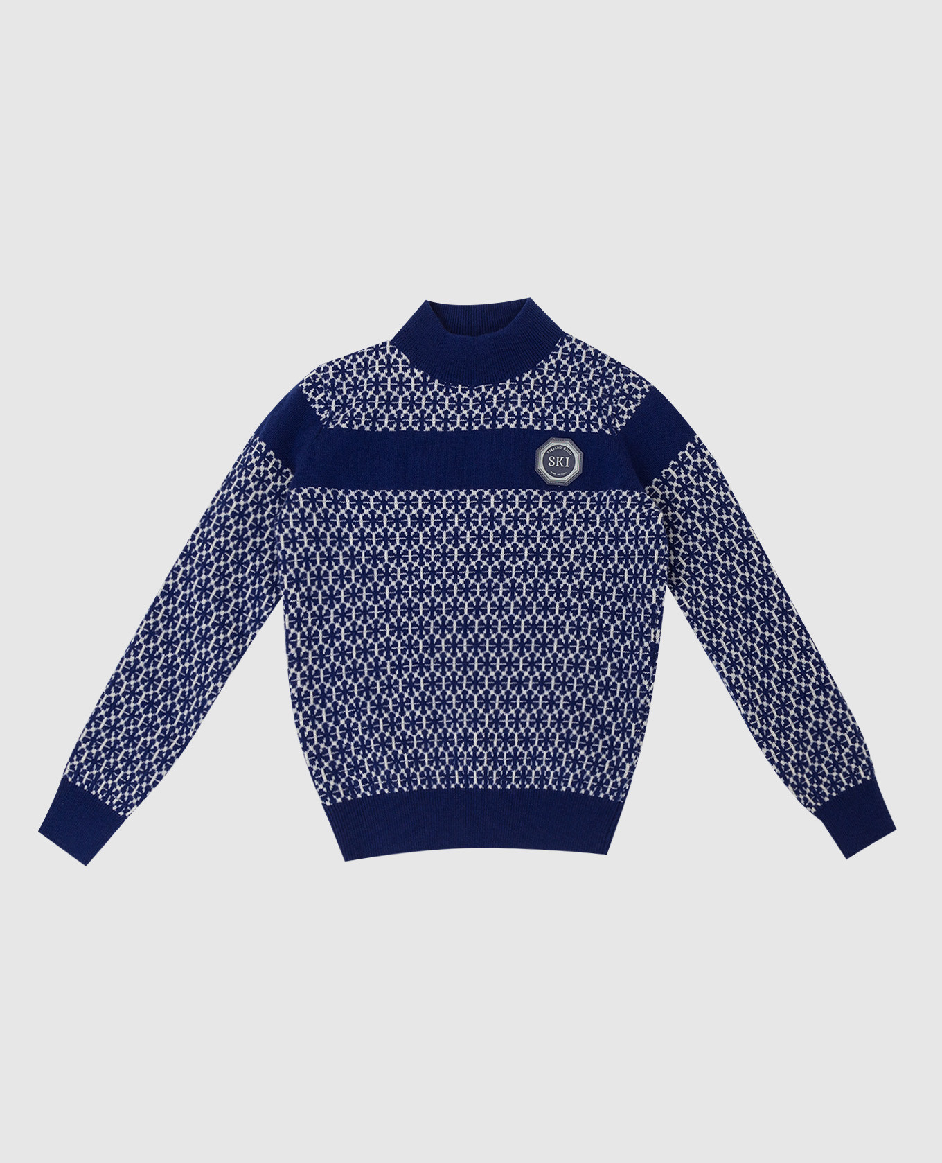 Stefano Ricci Детский свитер из кашемира и шелка в узор KYS8304L10SY6484